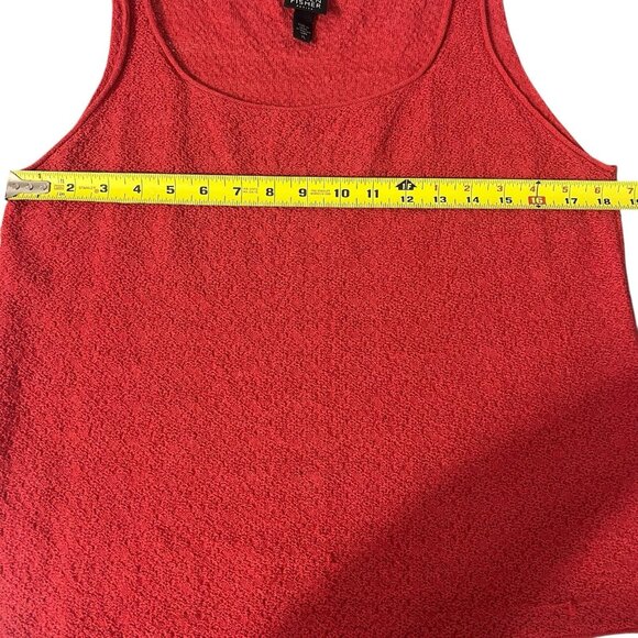 Eileen Fisher Sweater Cardigan & Tank Set Wool Red Size PL Textured Open Front - Picture 11 of 12